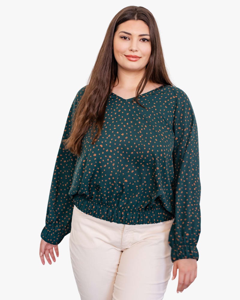 Plus size banded bottom blouses on sale